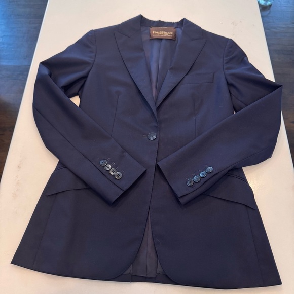 PAUL STUART Women’s Navy Blue Blazer / Jacket 100% Wool Super 120 S Size 2 NEW - Picture 10 of 15
